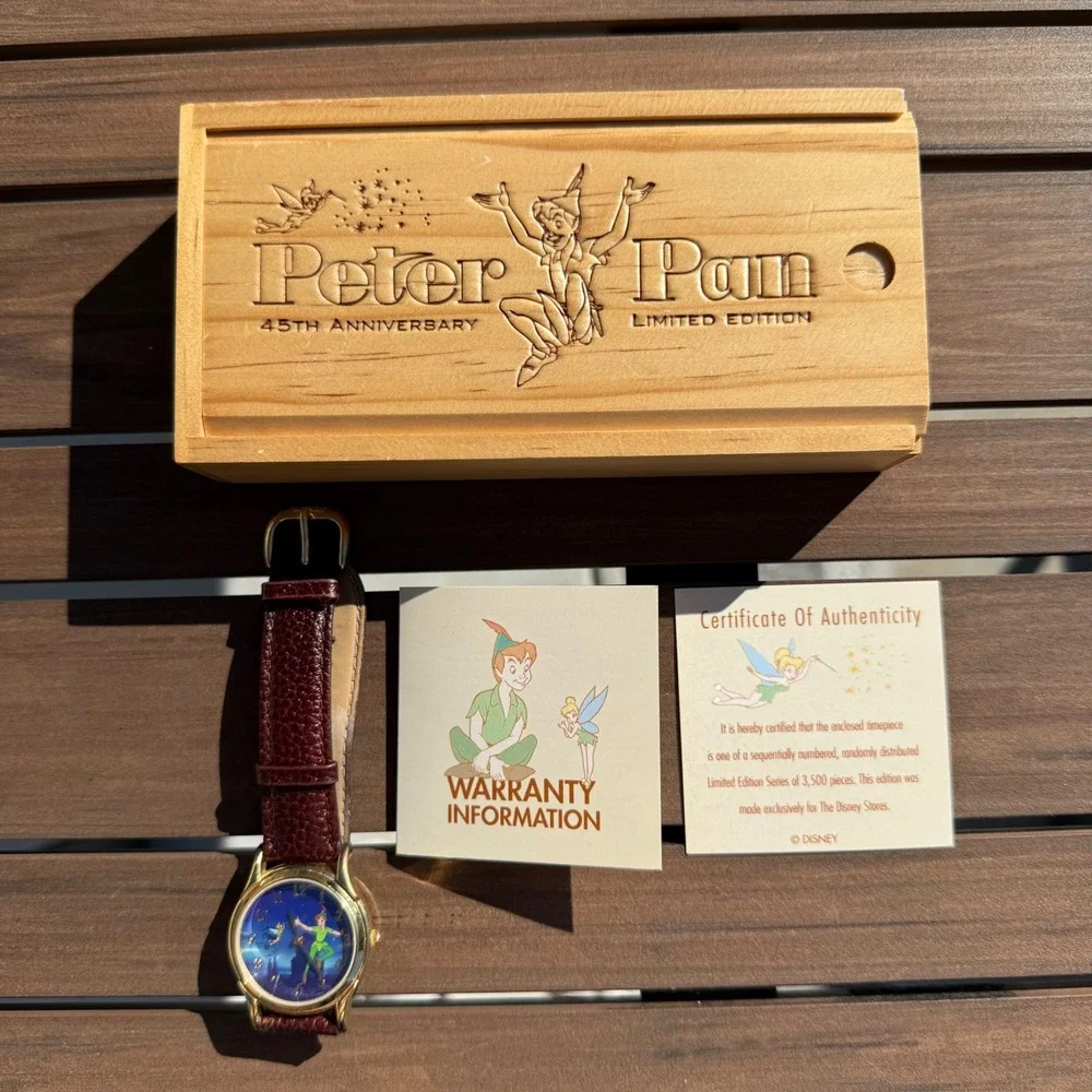 Disney Peter Pan 45th Anniversary Limited Edition Watch Tinkerbell Gold Tone